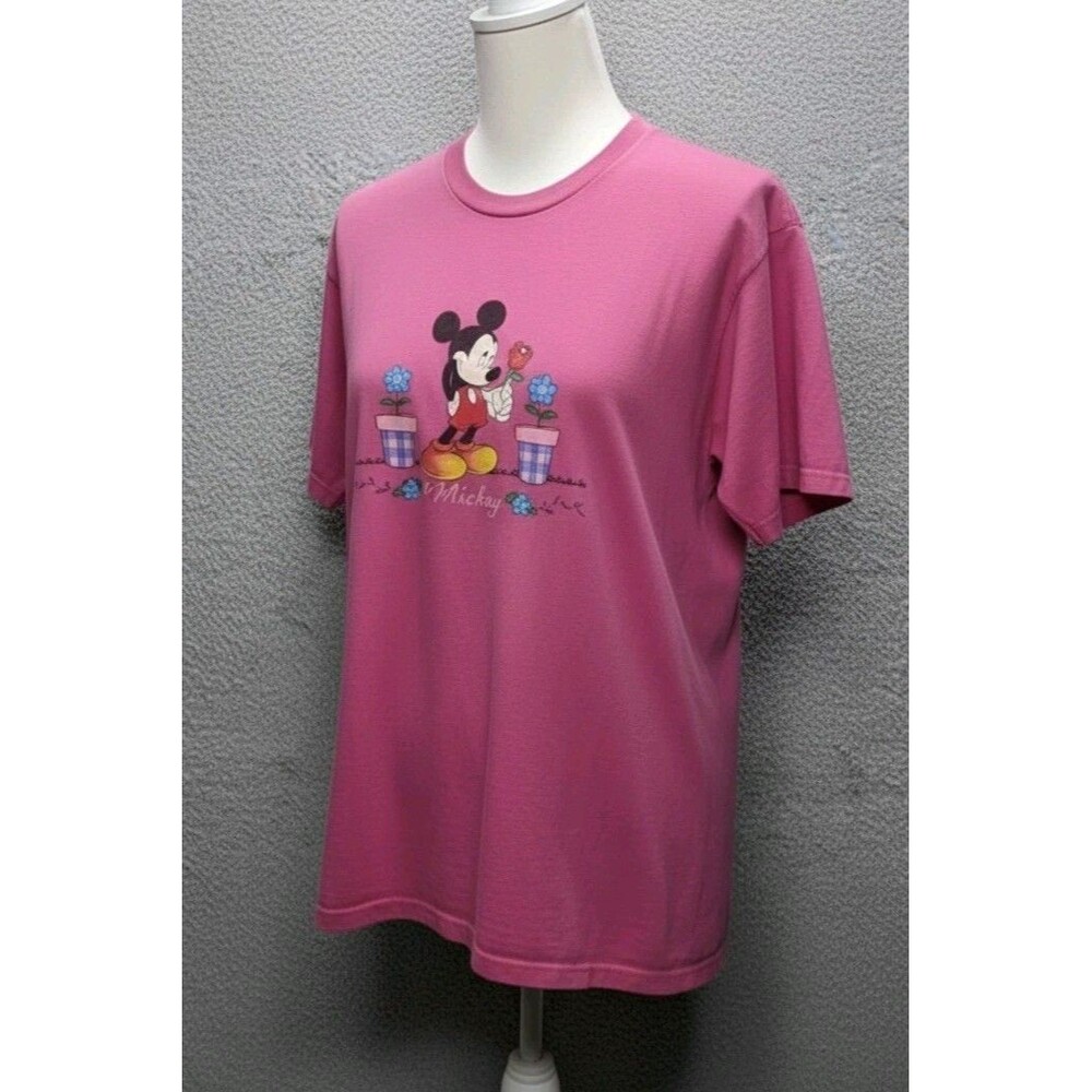 Vintage 90s Mickey Unlimited T-Shirt Women's 2X Pink Mickey Mouse Embroidered